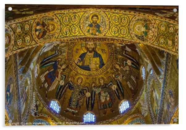 Dome Palatine Chapel - Palermo Acrylic by Laszlo Konya