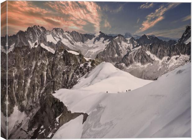Up high on the Aguille du Midi _ French Alps Canvas Print by Dave Williams