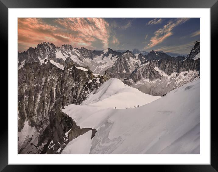 Up high on the Aguille du Midi _ French Alps Framed Mounted Print by Dave Williams