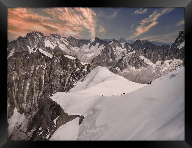 Up high on the Aguille du Midi _ French Alps Framed Print by Dave Williams