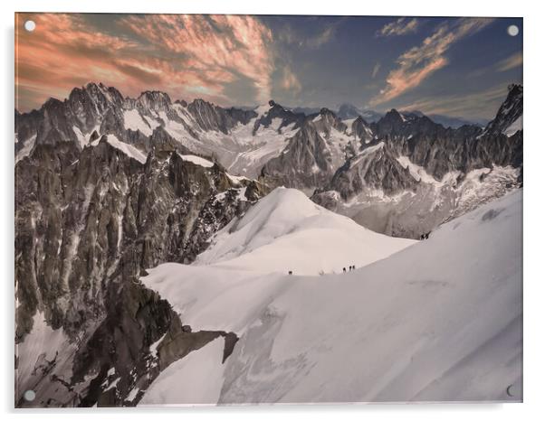 Up high on the Aguille du Midi _ French Alps Acrylic by Dave Williams
