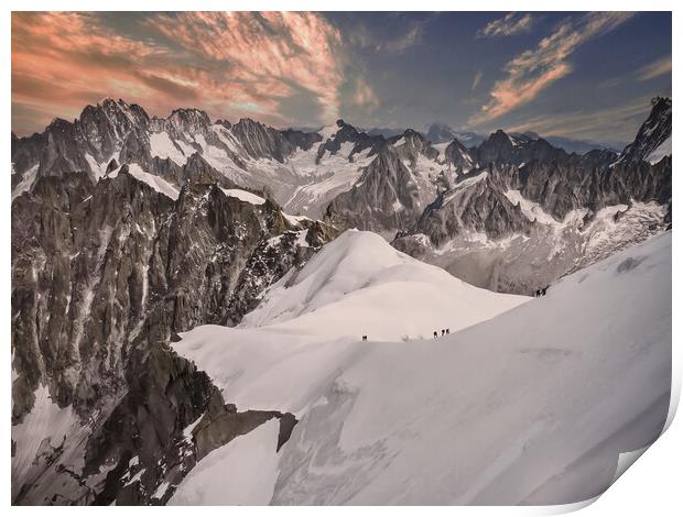 Up high on the Aguille du Midi _ French Alps Print by Dave Williams