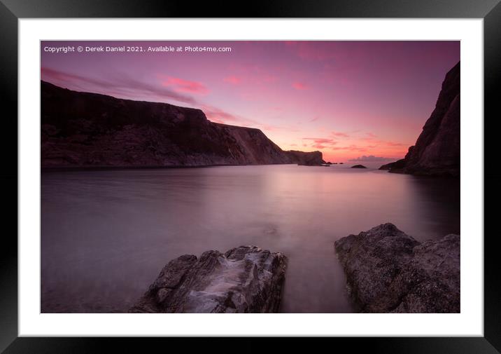 Man O'War Bay Sunrise, Dorset Framed Mounted Print by Derek Daniel