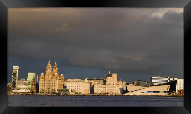 Liverpool waterfront turning golden Framed Print by Jason Wells