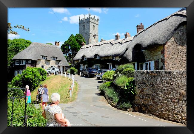 Village thatch at Godshill on Isle of Wight, UK. Framed Print by john hill