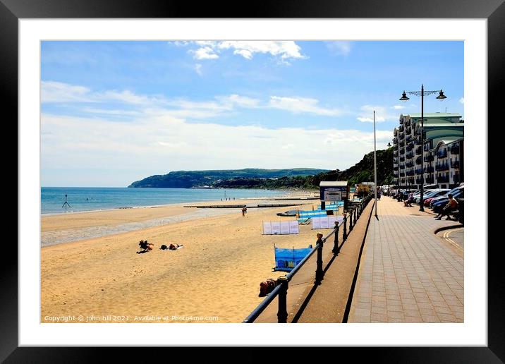 The bay promenade at Sandown on Isle of Wight, UK. Framed Mounted Print by john hill
