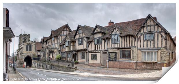 The Old Hospital, Lord Leycester Hospital, Warwick Print by Philip Brown