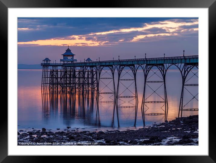 Clevedon Pier with reflection Framed Mounted Print by Rory Hailes