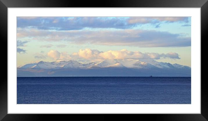 Wintry Arran mountains in low winter sun. Framed Mounted Print by Allan Durward Photography