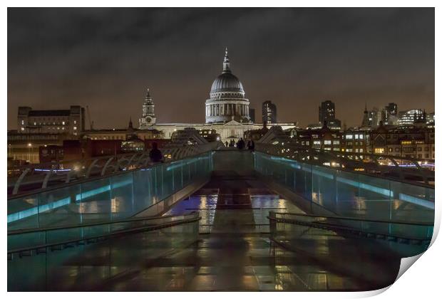 Saint Paul's Cathedral at night Print by Andy Dow