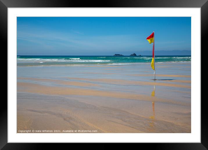 Beach Flags Framed Mounted Print by Kate Whiston