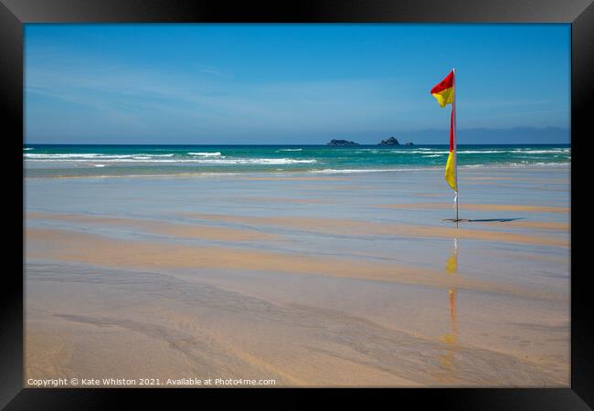 Beach Flags Framed Print by Kate Whiston