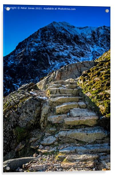 Snowdon ascent. Acrylic by Peter Jones