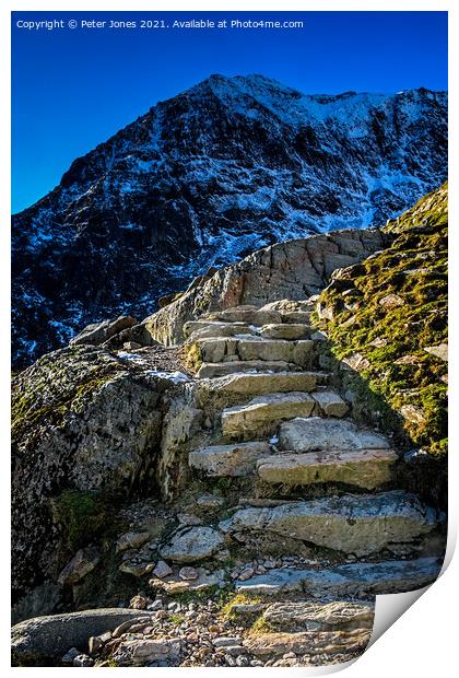 Snowdon ascent. Print by Peter Jones