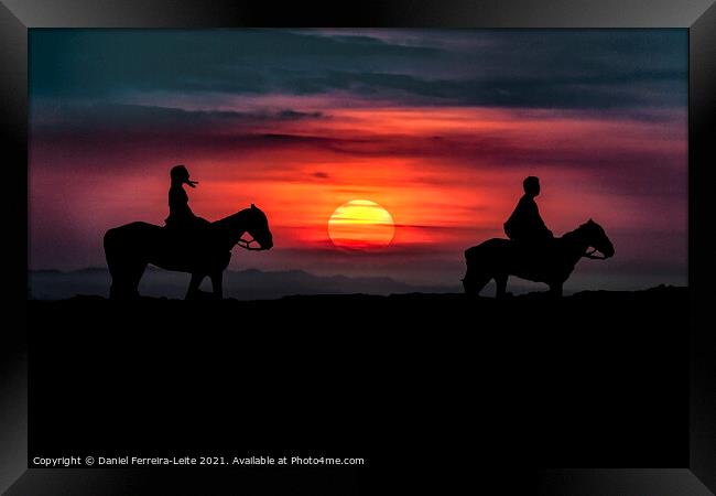 Couple Riding Horses at Nature Framed Print by Daniel Ferreira-Leite