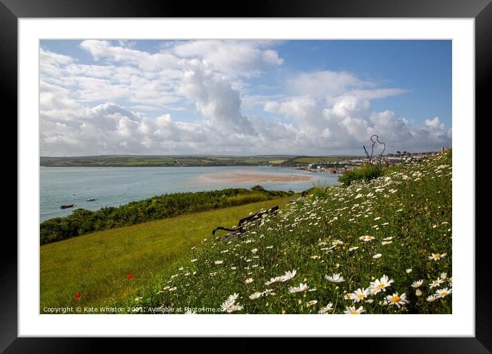 Wild Flowers above Padstow Framed Mounted Print by Kate Whiston