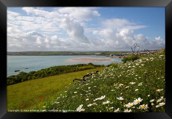 Wild Flowers above Padstow Framed Print by Kate Whiston