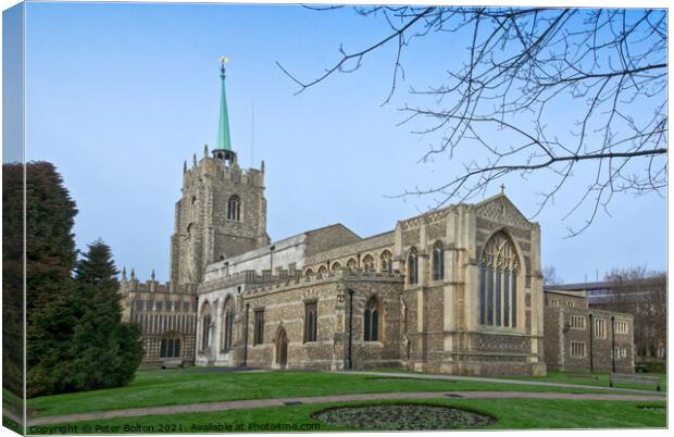 Chelmsford Cathedral, Essex, UK. Canvas Print by Peter Bolton