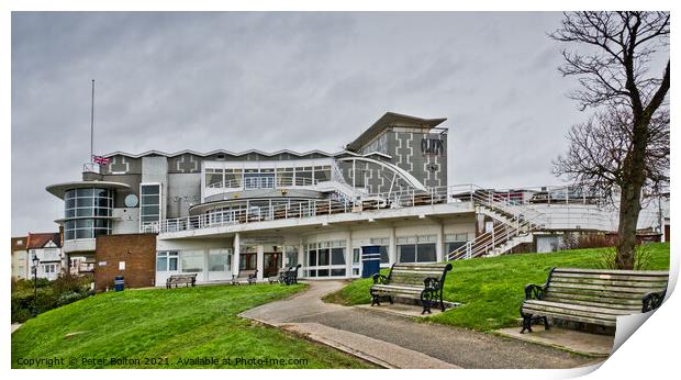 Cliffs Pavilion Theatre at Westcliff on Sea, a suburb of Southend on Sea, Essex. Print by Peter Bolton