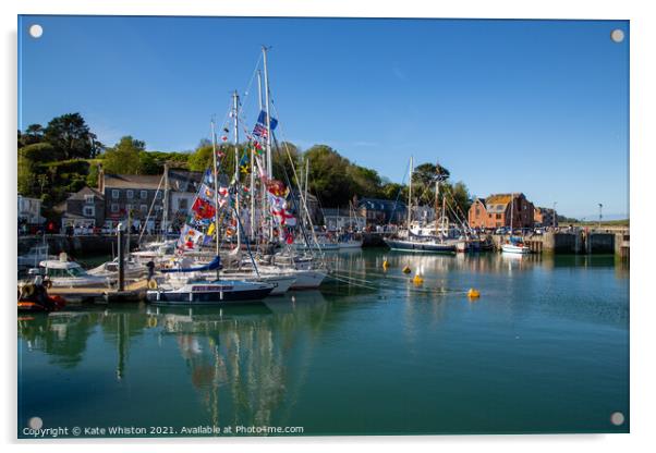 Boats ready for Padstow MayDay Acrylic by Kate Whiston