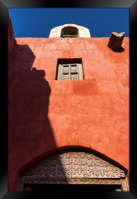 Red walls, Santa Catalina monastery, Arequipa, Peru Framed Print by Phil Crean