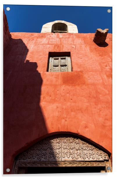 Red walls, Santa Catalina monastery, Arequipa, Peru Acrylic by Phil Crean