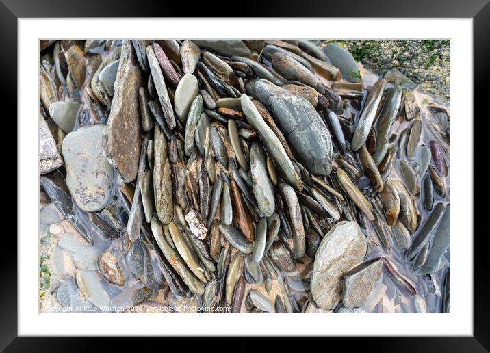 Rockpool pebbles Framed Mounted Print by Kate Whiston