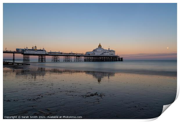After Sunset at Eastbourne Pier Print by Sarah Smith