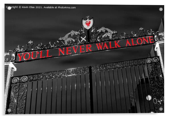 Echoes of Glory: Anfield's YNWA Gates Acrylic by Kevin Elias