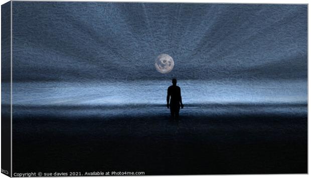 Iron man by moonlight Canvas Print by sue davies