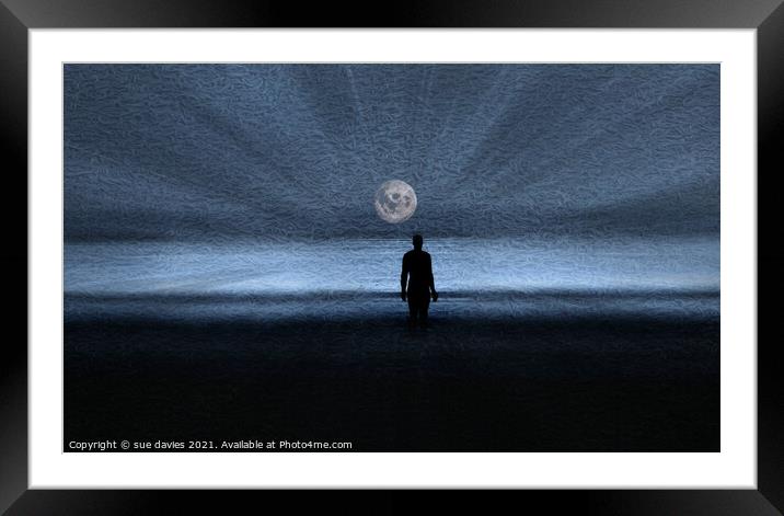 Iron man by moonlight Framed Mounted Print by sue davies