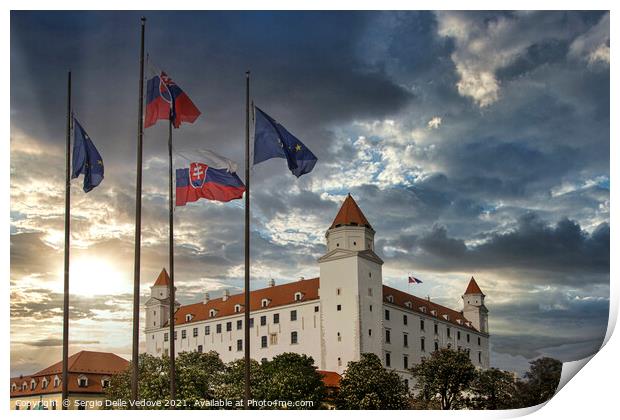 The Bratislava castle at sunset  Print by Sergio Delle Vedove