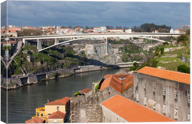Infante D. Henrique Bridge in Porto Canvas Print by Artur Bogacki