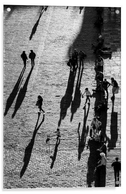 Long shadows on cobblestones, Arequipa, Peru Acrylic by Phil Crean