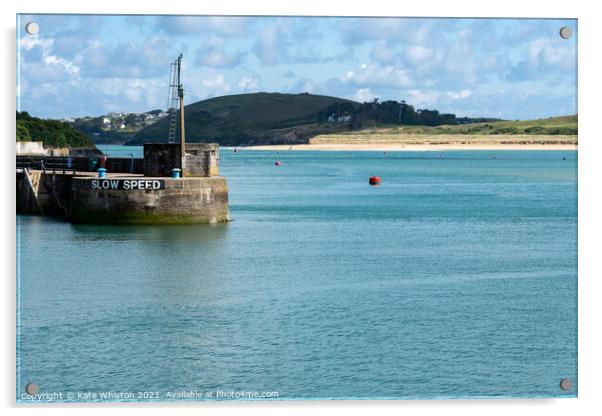 Padstow's Outer Quay Acrylic by Kate Whiston