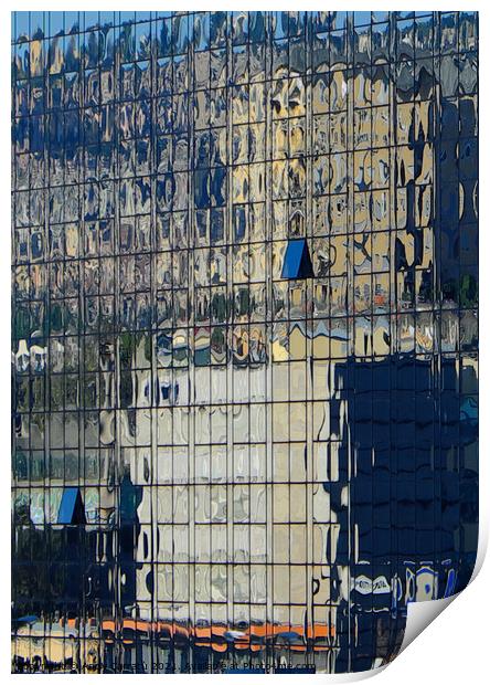 Mirror building of Novotel in Genoa Sampierdarena  Print by Andy Huckleberry Williamson III