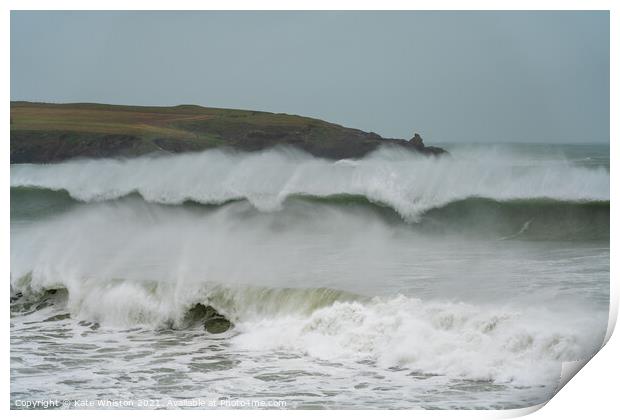 Stormy waves Print by Kate Whiston