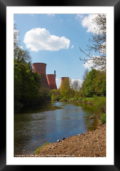 Ironbridge Cooling Towers on river Severn Framed Mounted Print by Allan Bell