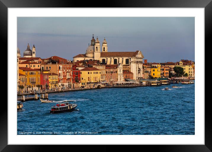 Venice Waterfront Framed Mounted Print by Ron Thomas