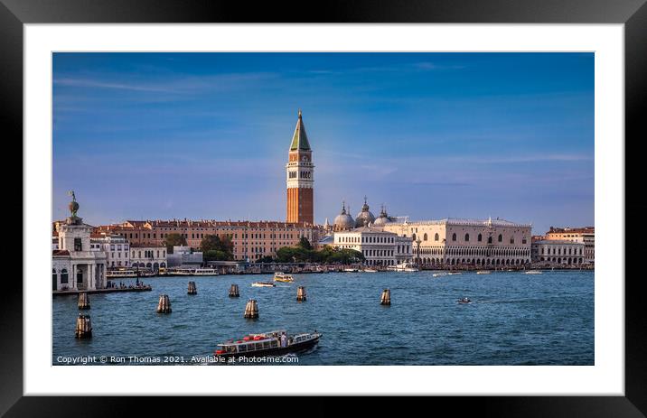 Venetian Waterfront Framed Mounted Print by Ron Thomas