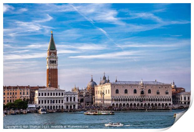 Doge's Palace and St Marks, Venice Print by Ron Thomas