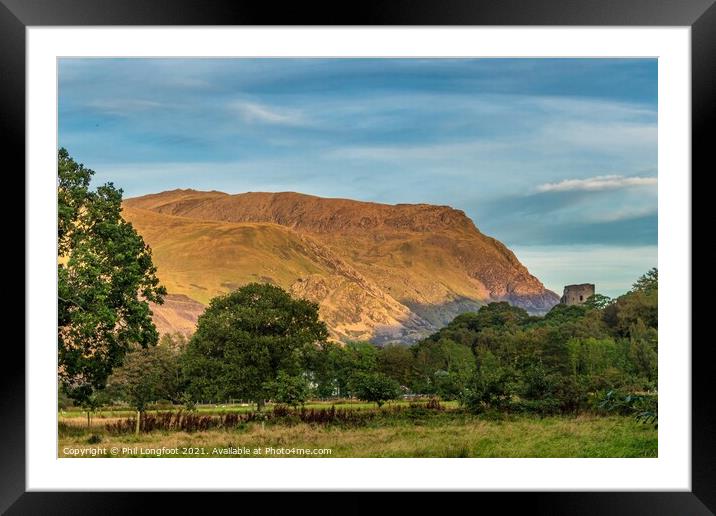 Sunset over the mountains near Llanberis Wales  Framed Mounted Print by Phil Longfoot