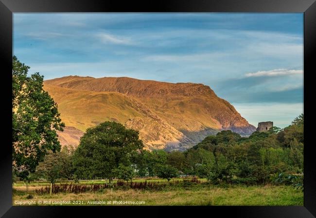 Sunset over the mountains near Llanberis Wales  Framed Print by Phil Longfoot