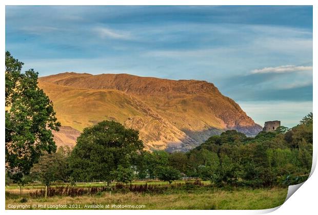 Sunset over the mountains near Llanberis Wales  Print by Phil Longfoot