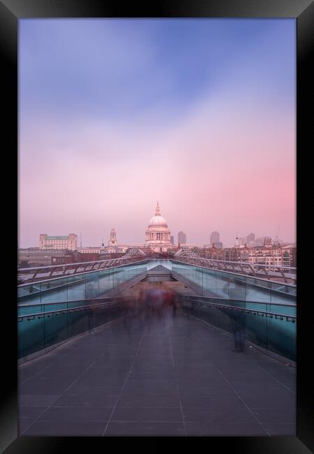  Millennium bridge and st Paul's Framed Print by chris smith