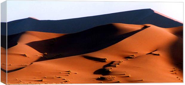 Sand Dunes at Sunset, Sossusvlei, Namibia, Africa Canvas Print by Serena Bowles