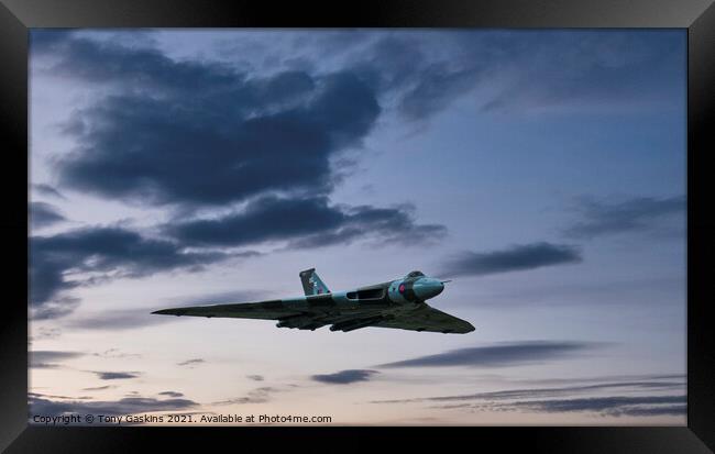 Last Flight of the Vulcan Framed Print by Tony Gaskins
