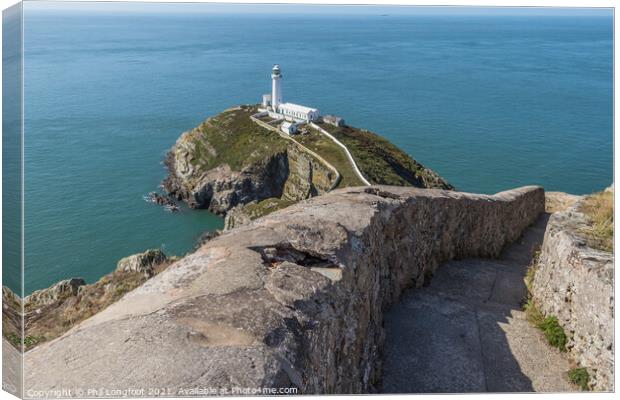 South Stack Lighthouse Anglesey Wales   Canvas Print by Phil Longfoot