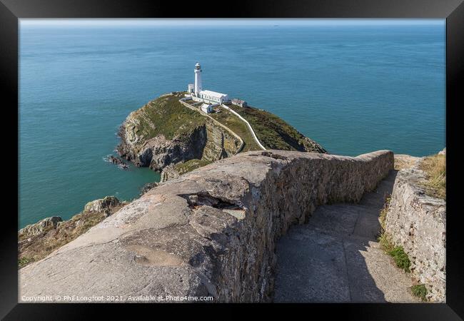 South Stack Lighthouse Anglesey Wales   Framed Print by Phil Longfoot
