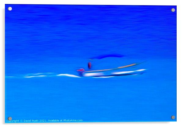 Barbados Boat Art Minimalism  Acrylic by David Pyatt